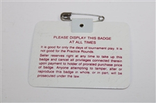 Jack Nicklaus Signed 1986 Masters SERIES Badge #A8252 JSA ALOA