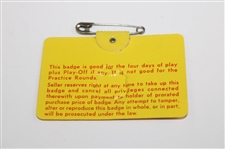 Jack Nicklaus Signed 1975 Masters SERIES Badge #15626 JSA ALOA