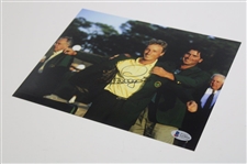 Bernhard Langer Signed Photo Receiving The Green Jacket From Fred Couples Beckett #AA39224