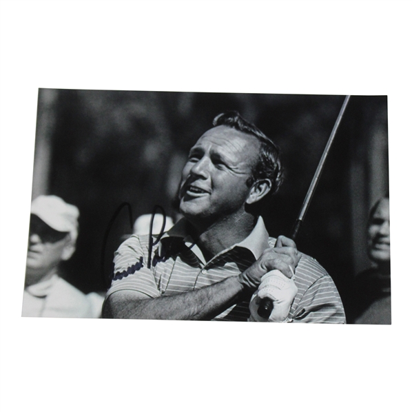Arnold Palmer Signed Black & White Photo Teeing Off JSA ALOA
