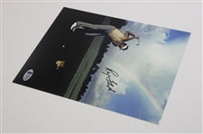 Ray Floyd Signed Photo Hitting At The Range w/Rainbow In The Background Beckett #T35418