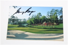 Gary Player Signed Masters Photo with Gay Brewer & Art Wall Signed 3x5 Cards JSA ALOA