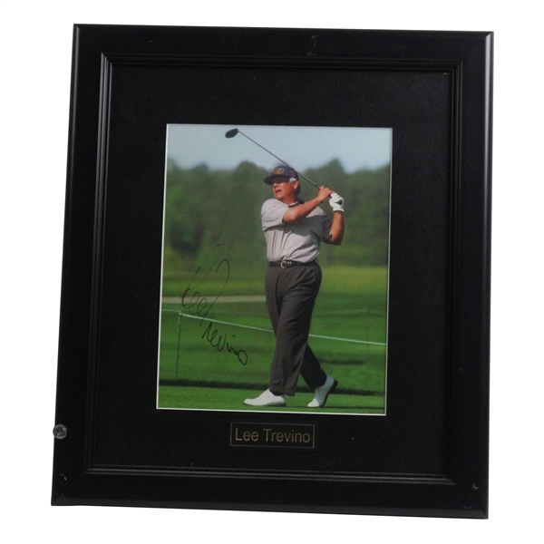 Lee Trevino Signed Photo w/Nameplate Framed JSA ALOA