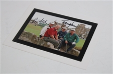 Ray Floyd & Tom Watson Signed Swilken Bridge Photo w/Jack & Arnie JSA ALOA