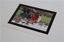 Ray Floyd & Tom Watson Signed Swilken Bridge Photo w/Jack & Arnie JSA ALOA