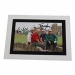 Ray Floyd & Tom Watson Signed Swilken Bridge Photo w/Jack & Arnie JSA ALOA