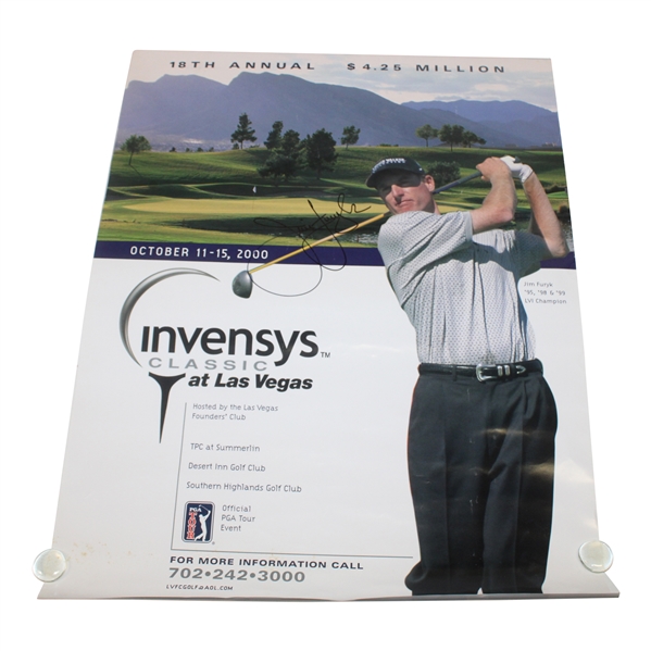 Jim Furyk Signed 2000 Las Vegas Invitational Poster - 3 Time Champion JSA ALOA