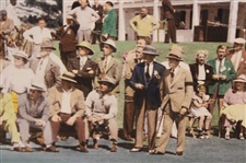 Jones, Sarazen, Hagen & Armour 1941 Masters Tee Shot at Augusta National Hand Colored Print