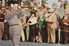 Jones, Sarazen, Hagen & Armour 1941 Masters Tee Shot at Augusta National Hand Colored Print