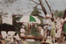 Jones, Sarazen, Hagen & Armour 1941 Masters Tee Shot at Augusta National Hand Colored Print