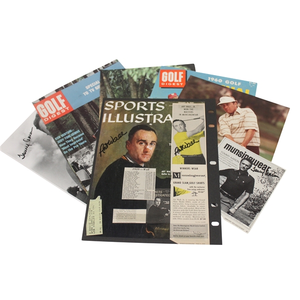 Tommy Aaron (x2), Ray Floyd, Art Wall (x2), Gene Littler & Ken Venturi Signed Photos/Magazine Pages JSA ALOA