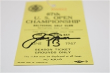 Jack Nicklaus Signed 1967 US Open at Baltusrol GC Tuesday Practice Rd Ticket JSA ALOA
