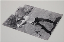 Jack Nicklaus Signed Mid Swing Black & White Photo JSA ALOA