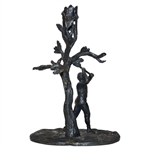 Circa 1890’s Small Figural Silver Plate Golfer Candlestick Holder By William Wheatcroft Harrison & Co.