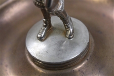 c.1930s Silver Golfer Figurine Ashtray With Center Female Golfer