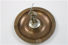 c.1930s Silver Golfer Figurine Ashtray With Center Female Golfer