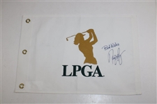 Nancy Lopez Signed LPGA Embroidered Flag with Best Wishes JSA ALOA