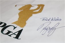 Nancy Lopez Signed LPGA Embroidered Flag with 'Best Wishes' JSA ALOA