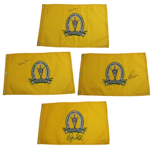 Floyd, Aaron, OMeara & Trevino Signed 2003 Sr PGA at Aronimink Embroidered Flags JSA ALOA