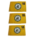 Goalby, ChiChi & Floyd Signed 2005 Senior PGA at Laurel Valley Screen Flags JSA ALOA