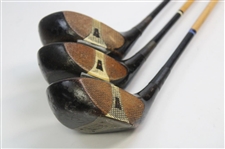 Spalding Bobby Jones Signature Fancy Face Woods - Driver, 2-Wood & 3 Wood
