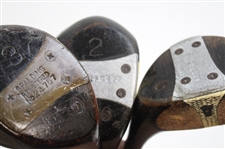 Spalding Bobby Jones Signature Fancy Face Woods - Driver, 2-Wood & 3 Wood