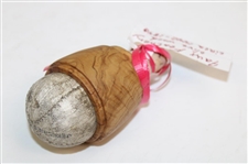Jefferies Faux Leathery Olive Wood Golf Ball Circa 1440-1848