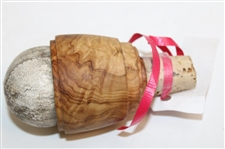 Jefferies Faux Leathery Olive Wood Golf Ball Circa 1440-1848