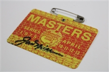 Jack Nicklaus Signed 1975 Masters SERIES Badge #6693 JSA ALOA