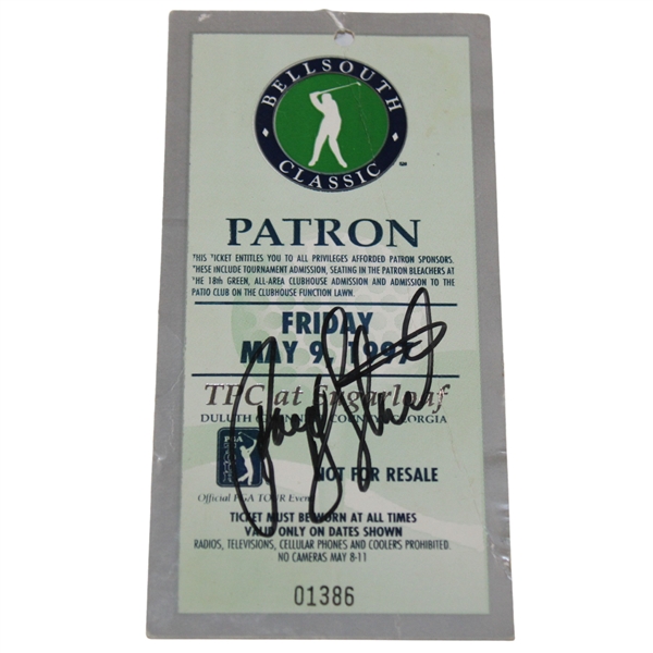 Payne Stewart Signed 1997 BellSouth Classic Patron Ticket #01386 JSA ALOA