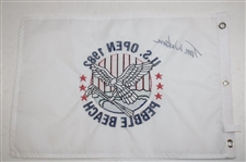 Tom Watson Signed US Open 1982 Commemorative Embroidered Flag JSA ALOA