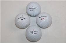 Charles Barkley, Dow Finsterwald, Rickie Fowler & Ben Wright Signed Golf Balls JSA ALOA