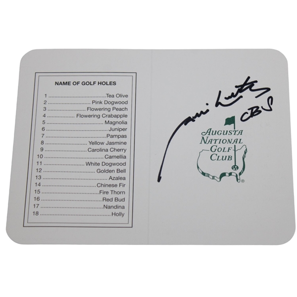 Jim Nantz Signed Augusta National Golf Club Scorecard JSA ALOA