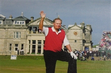 Jack Nicklaus Signed 16x20 St Andrews Swilken Bridge Open Farewell Canvas JSA ALOA