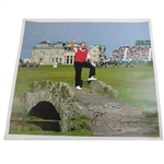 Jack Nicklaus Signed 16x20 St Andrews Swilken Bridge Open Farewell Canvas JSA ALOA