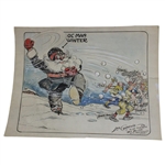 1923 Original Ol' Man Winter Pen and Ink Watercolor by Lee Gibbons