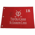 John Daly Signed St Andrews Old Course Embroidered Red Flag JSA ALOA