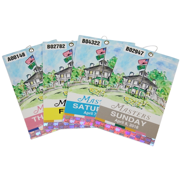 2018 Masters Full Tournament Day Ticket Set - Thursday, Friday, Saturday & Sunday