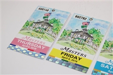 2018 Masters Full Tournament Day Ticket Set - Thursday, Friday, Saturday & Sunday
