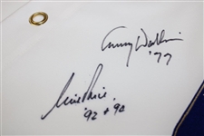 Nick Price, Lanny Wadkins & Hubert Green Signed World Golf Hall of Fame Flag JSA ALOA