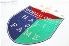 Nick Price, Lanny Wadkins & Hubert Green Signed World Golf Hall of Fame Flag JSA ALOA