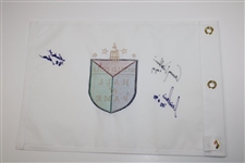 Nick Price, Lanny Wadkins & Hubert Green Signed World Golf Hall of Fame Flag JSA ALOA