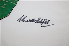 Fred Couples, Colin Montgomerie & Ken Schofield Signed World Golf Hall of Fame Flag JSA ALOA