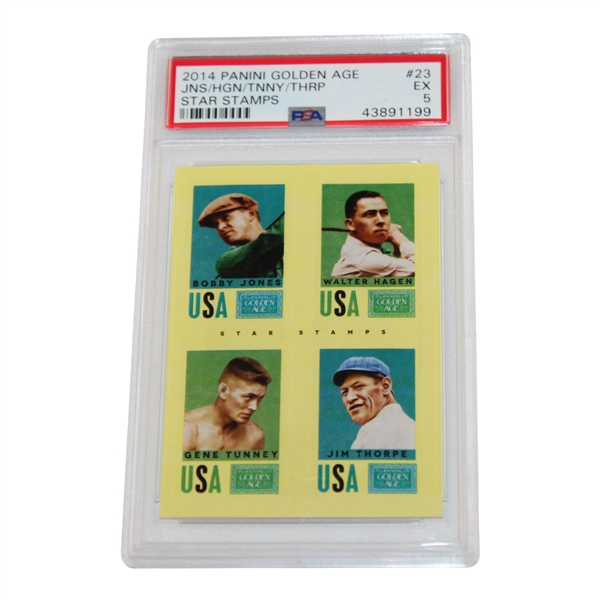 2014 Panini Golden Age Star Stamps #23 Jns/Hgn/Tnny/Thrp - PSA 5 #43891199
