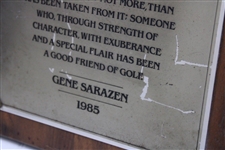 Gene Sarazen's Personal 1985 Jimmy Demaret Award Plaque