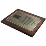 Gene Sarazen's Personal 1985 Jimmy Demaret Award Plaque