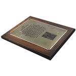 Gene Sarazen's Personal 1985 Jimmy Demaret Award Plaque
