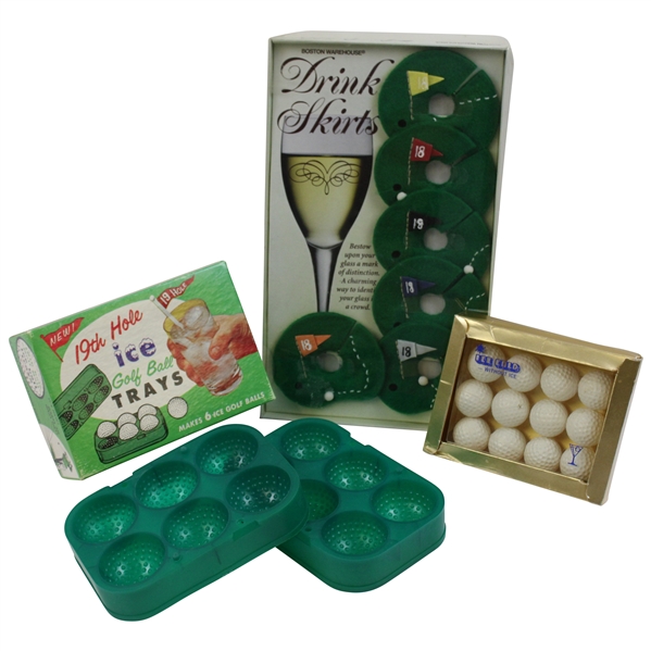 19th Hole Ice Golf Ball Trays, Golf Hole Drink Skirts & Ice Balls Grouping