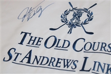 John Daly Signed The Old Course St. Andrews Links Embroidered Flag JSA ALOA