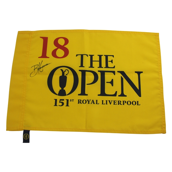 Brian Harmon Signed The Open at Royal Liverpool Flag JSA ALOA
